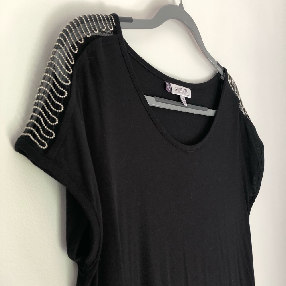 Black Short Sleeve T-Shirt Top Blouse Shirt